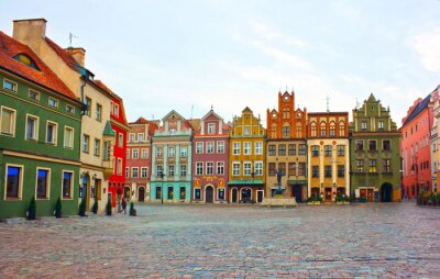 Fototapete Maleriche Altstadt mit bunten Häusern