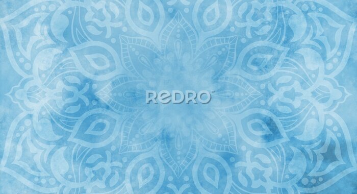 Fototapete Mandala in Blautönen