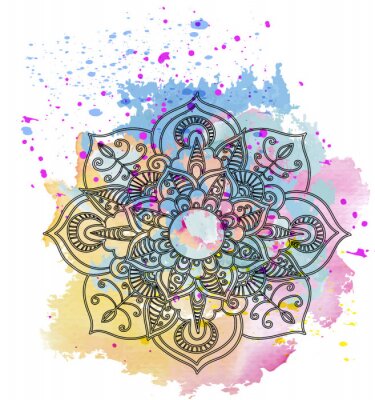 Fototapete Mandala in Farbflecken