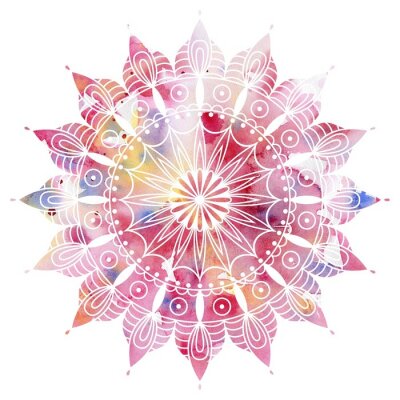Fototapete Mandala in farbigem Aquarell