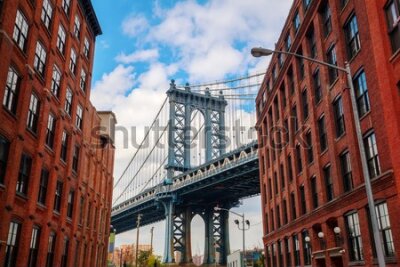 Fototapete Manhattan Bridge seen from Dumbo, Brooklyn, New York City