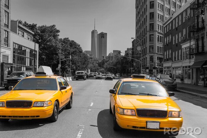 Fototapete Manhattan mit gelben Taxis