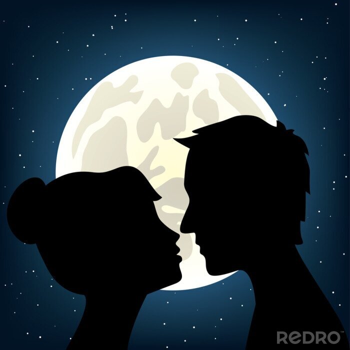 Fototapete Mann und Frau küssen