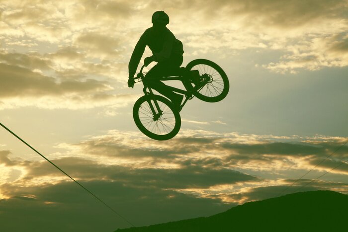 Fototapete Mann und seine Tricks auf BMX