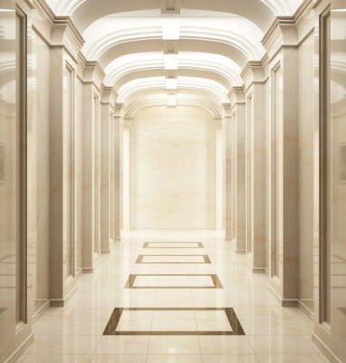 Fototapete Marmor-Korridor mit Säulen