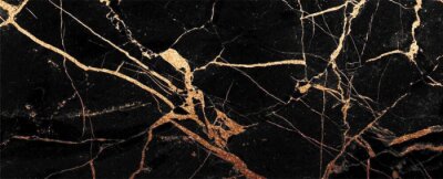 Fototapete Marmor schwarz mit gelben Riss