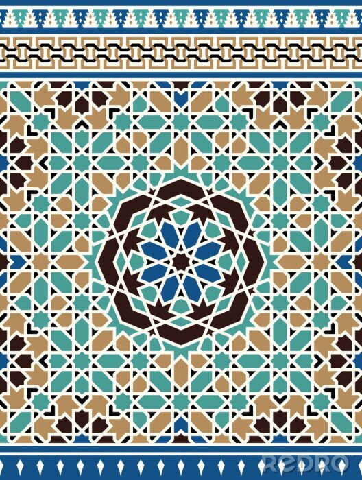 Fototapete Marokko Nahtlose Grenze. Traditionelles islamisches Design. Moschee Dekorationselement.