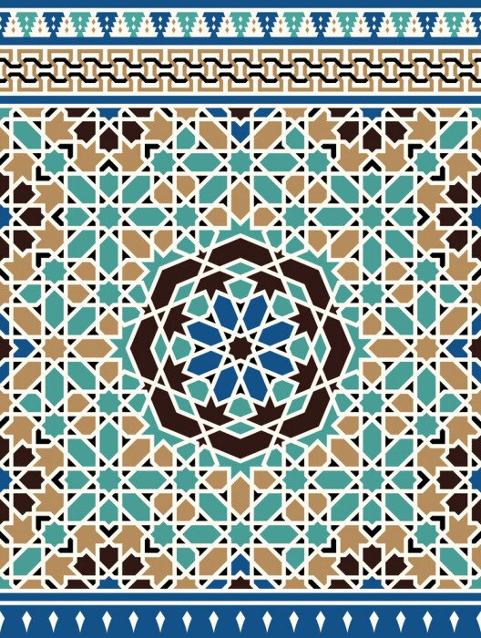Fototapete Marokko Nahtlose Grenze. Traditionelles islamisches Design. Moschee Dekorationselement.