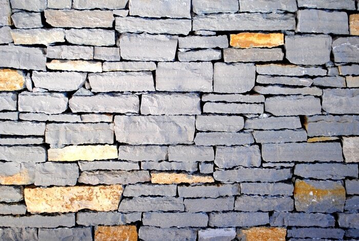 Fototapete Mauer aus bunten Schiefern