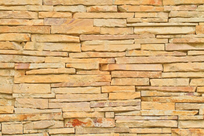 Fototapete Mauer aus gelben Schiefern