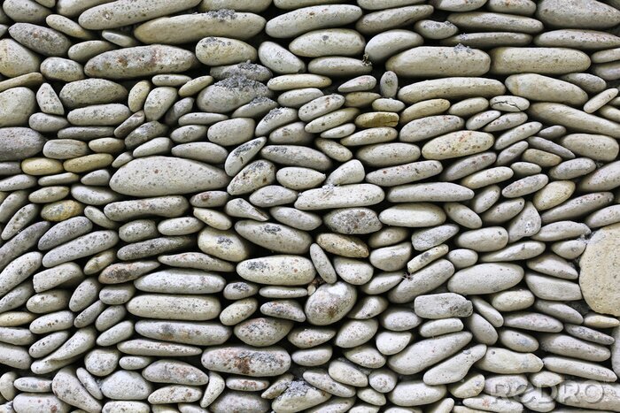 Fototapete Mauer aus glatten hellen Steinen