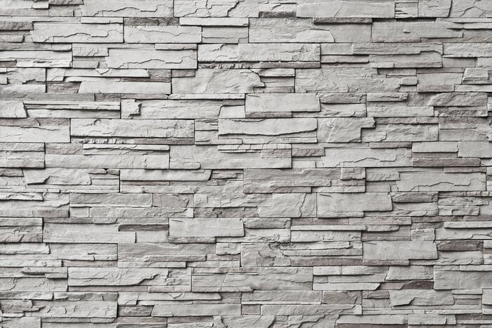 Fototapete Mauer aus grauen Schiefern