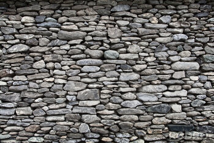Fototapete Mauer aus grauen Steinen