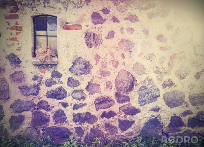 Fototapete Mauer aus großen Steinen
