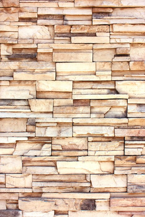 Fototapete Mauer aus hellen Schiefern