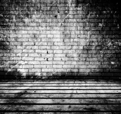 Fototapete Mauer in schwarz-weißen Farben