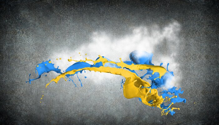 Fototapete Mauer mit bunter Abstraktion