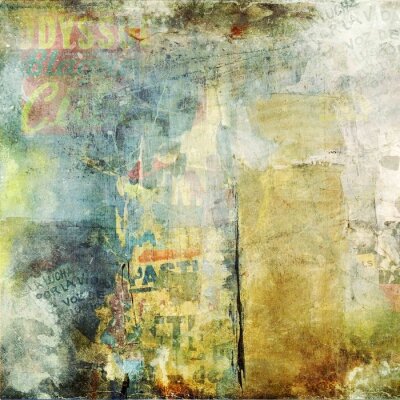 Fototapete Mauer mit Posters im Vintage-Stil