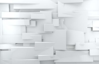 Fototapete Mauer mit weißer Abstraktion 3D