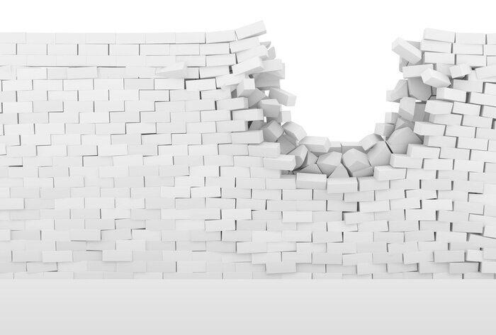 Fototapete Mauerdurchbruch Abstraktion mit Ziegeln