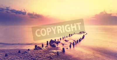 Fototapete Meer im Vintage-Stil