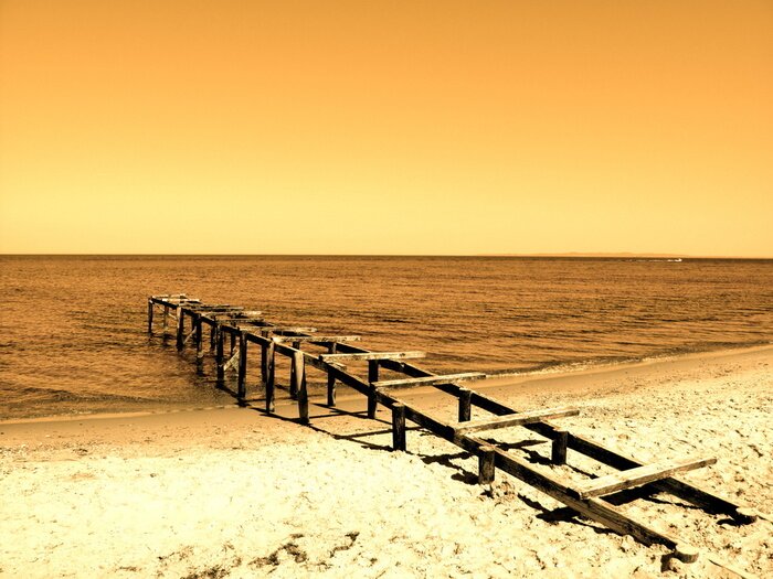 Fototapete Meer in Sepia