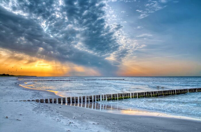 Fototapete Meer nach Sonnenuntergang