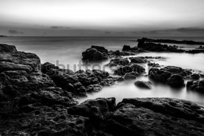 Fototapete Meer schwarz-weiß