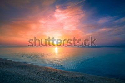 Fototapete Meer Strand und Sonnenuntergang