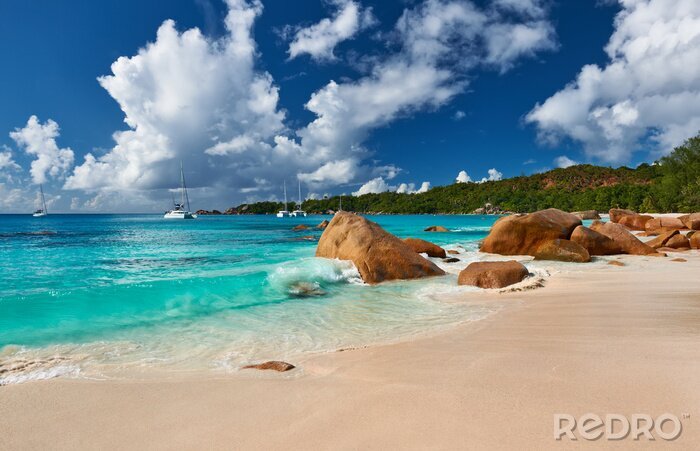 Fototapete Meer und Strand auf den Seychellen