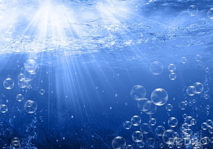 Fototapete Meer und Wasserblasen