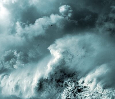 Fototapete Meer Wellen und Wolken