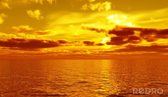 Fototapete Meeresnatur mit Sonnenuntergang