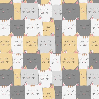 Fototapete Mehrfarbige Katzen