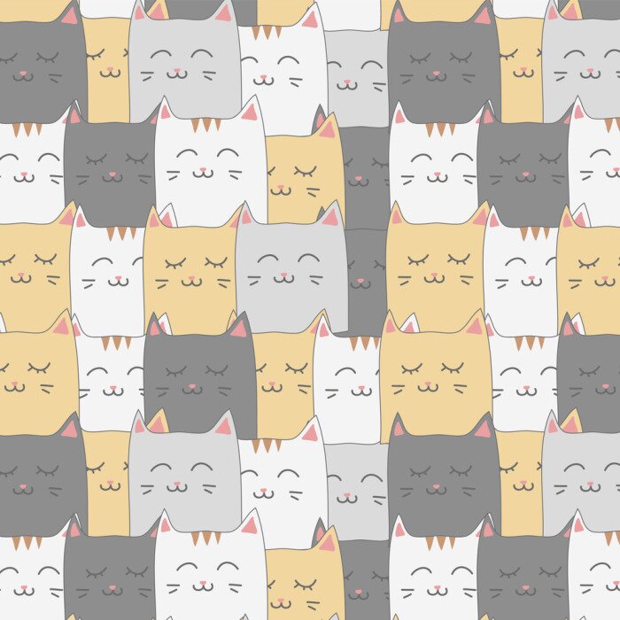 Fototapete Mehrfarbige Katzen