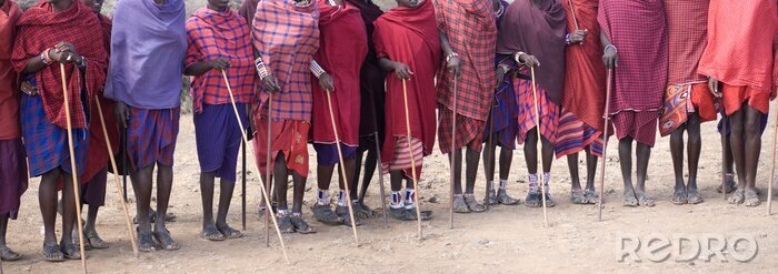 Fototapete Menschen in Massai-Kleidung