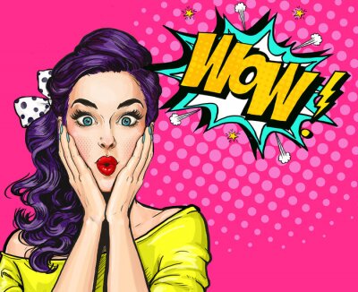 Menschen und Pop Art Girl