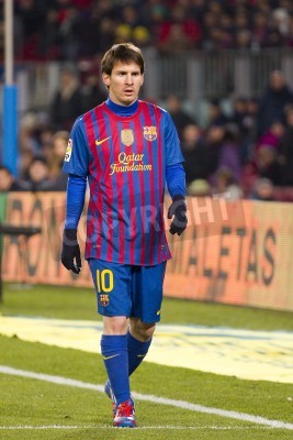 Fototapete Messi in schwarzen Handschuhen