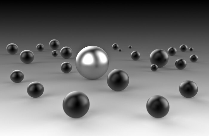 Fototapete Metallkugel in Schwärze