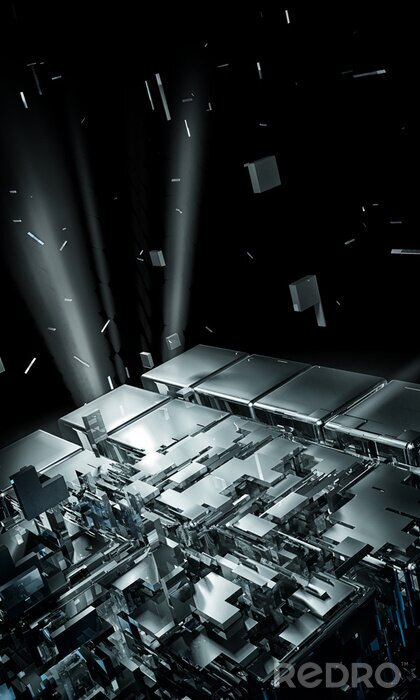 Fototapete Metallwürfel