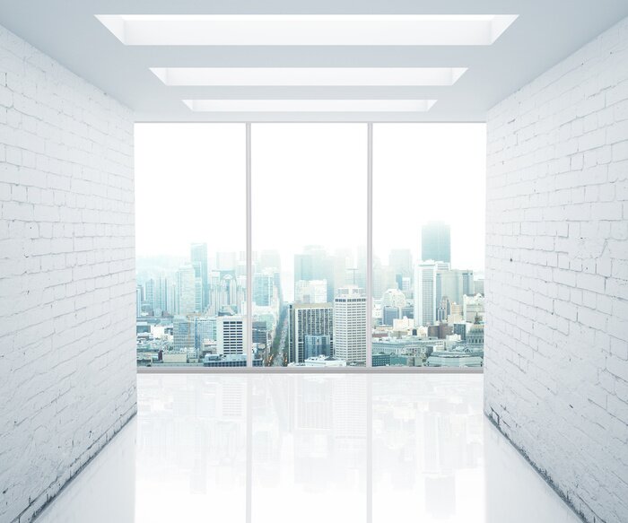 Fototapete Metropolie hinter fenster