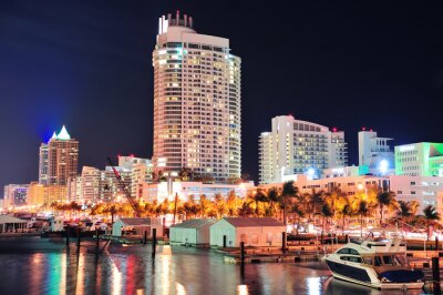 Fototapete Miami-Küste mit Gebäuden