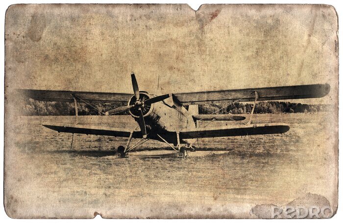 Fototapete Militärisches Flugzeug Vintage