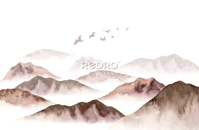 Fototapete Minimalistische Berglandschaft