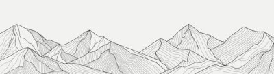 Fototapete Minimalistische Berglandschaft schwarz-weiß