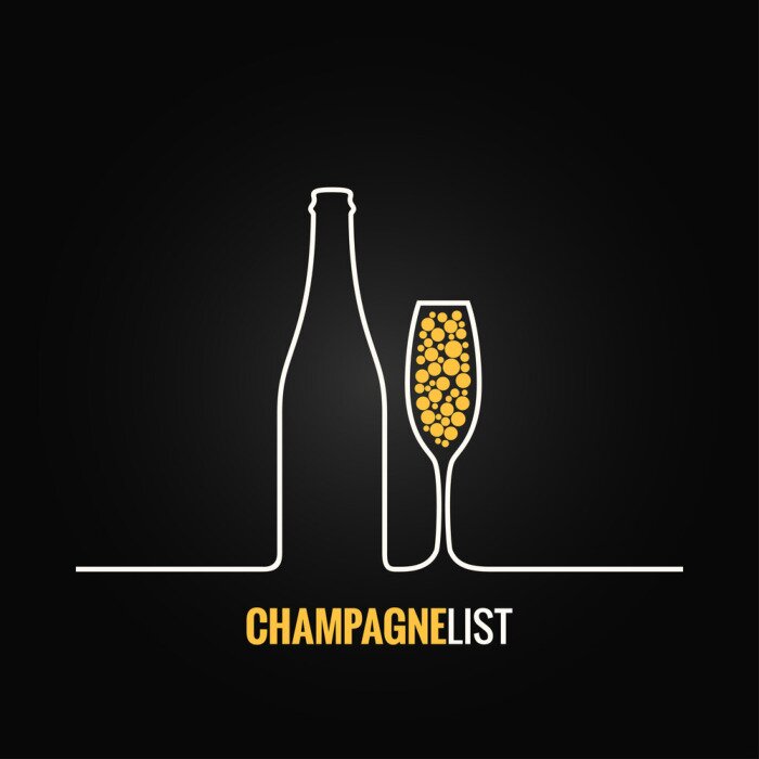 Fototapete Minimalistische Grafik mit Champagner
