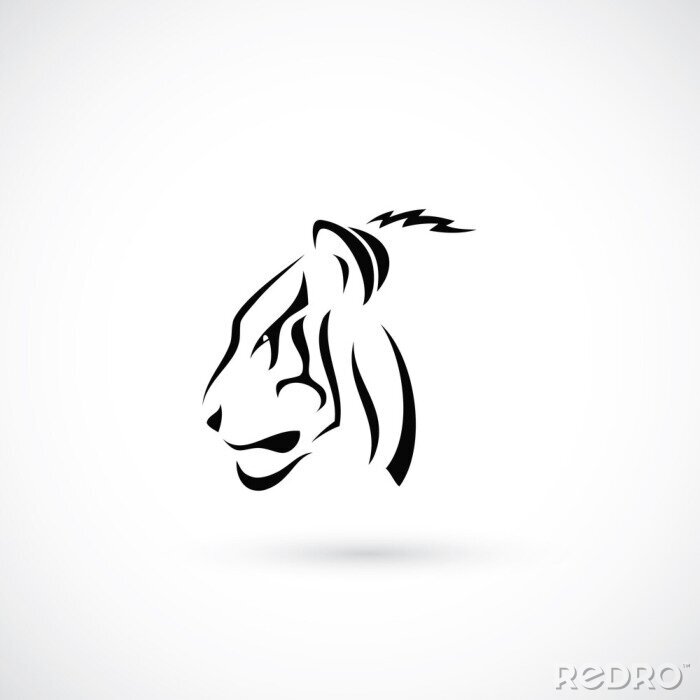 Fototapete Minimalistische tiger-silhouette