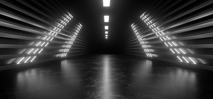 Fototapete Minimalistischer schwarz-weißer Tunnel