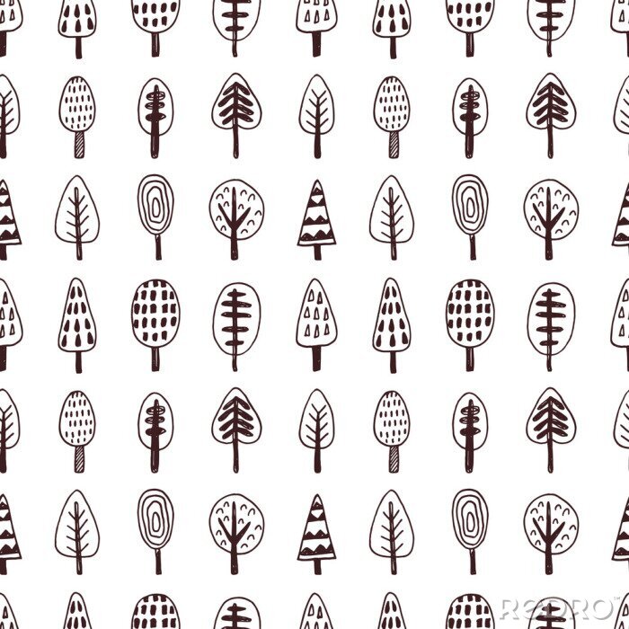 Fototapete Minimalistisches Waldmuster