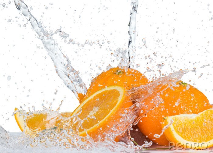 Fototapete Mit Wasser begossene Orangen